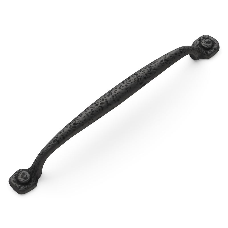 Hickory Hardware 1 Pack Solid Core Kitchen Cabinet Pulls, Luxury Cabinet Handles, Hardware for Doors & Dresser Drawers, 7-9/16 Inch (192mm) Hole Center, Black Iron, Refined Rustic Collection - Image 2